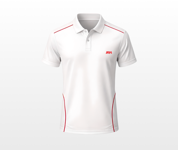 Cricket Whites Seam Piping Polo - Half Sleeve