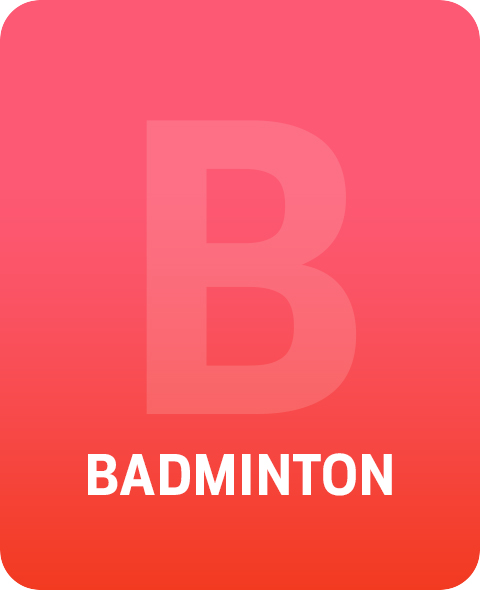 A badminton icon with a bold letter 'B' on a gradient background, representing custom badminton sportswear, badminton jerseys, and high-performance badminton shirts. Perfect for players looking for stylish and comfortable badminton apparel.