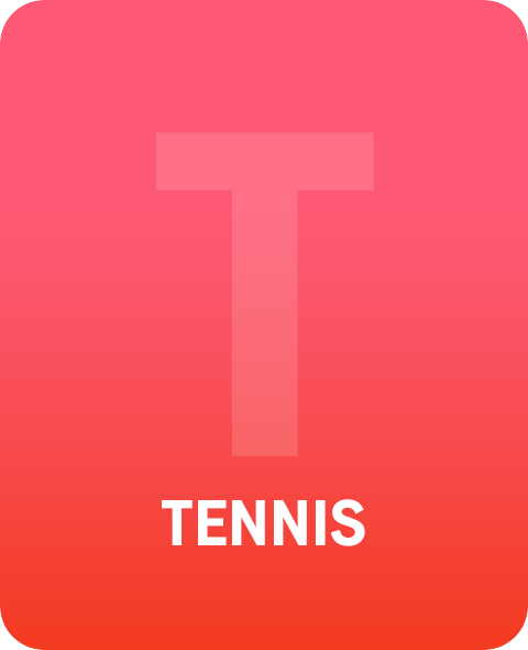 A bold tennis image with a vibrant red gradient background with letter T, representing custom tennis outfits, tennis clothing, and personalized tennis jerseys. Ideal for athletes looking for high-quality tennis shirt designs and performance-driven tennis apparel.