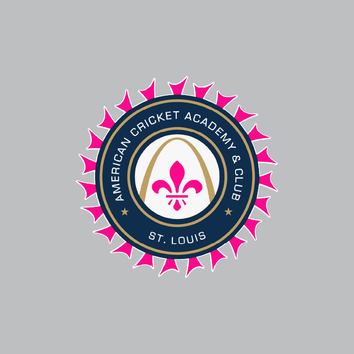 American Cricket Academy and Clubs (St. Louis) logo, representing a premier cricket academy dedicated to training and developing players of all ages. Partnered with ONFIELD for high-quality custom cricket jerseys, cricket uniforms, and professional training kits designed for aspiring cricketers.