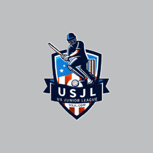 US Junior League (USJL) logo, representing a premier youth cricket league committed to developing young talent in the sport. Partnered with ONFIELD for high-quality custom cricket jerseys, cricket uniforms, and training kits designed for the next generation of cricketers.