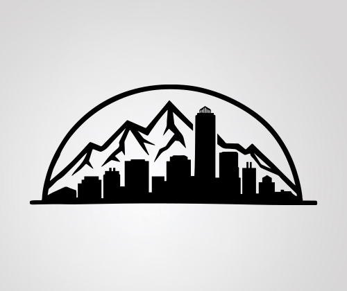 Silhouette graphic representing the Colorado Sports Hub on the IRA Sportswear , symbolizing local sports development, custom team jerseys, and high-performance athletic apparel.